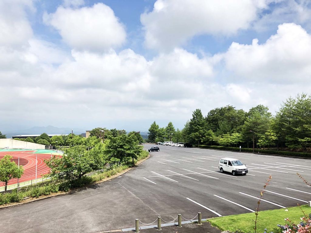 中津川公園の第1駐車場の上からの景色